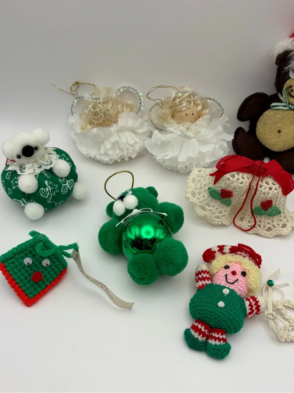 Vintage 10 Handmade Assorted Christmas Ornaments